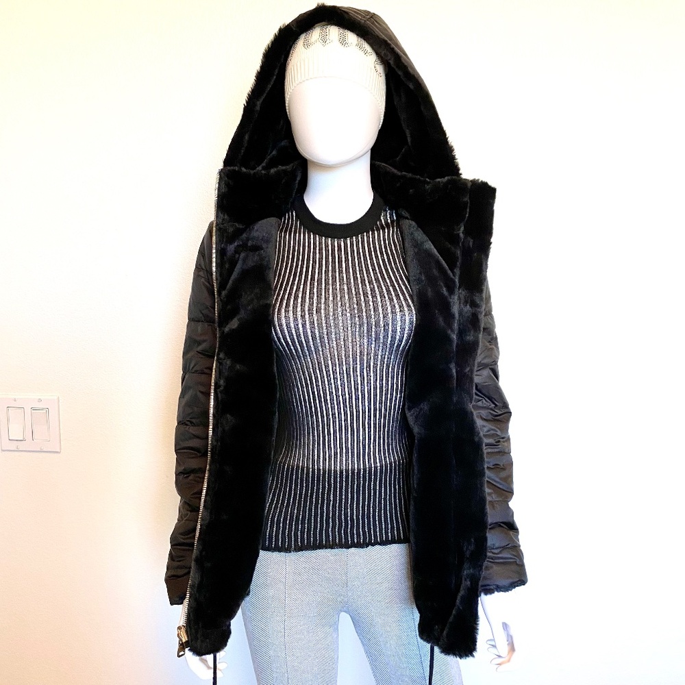 NWT YMI Reversible Faux Fur Jacket Black M
